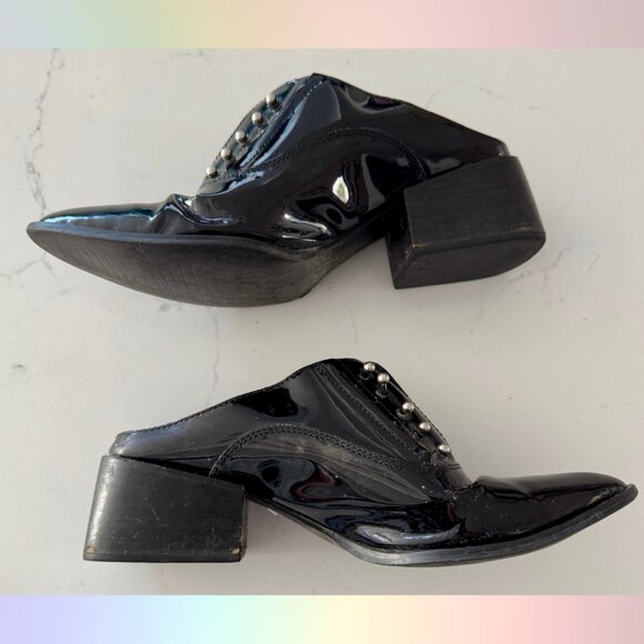 Sol Sana Black Pierced Patent Booties - Sz 38 - Picture 4 of 6